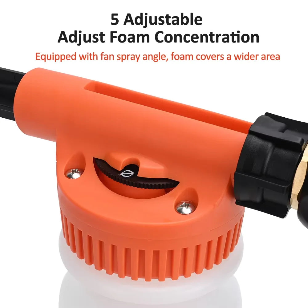 Car Wash Garden Hose Foam Gun Car Cleaning Snow Foam Lance Car Water Soap Foam Sprayer Low Pressure Adjustable Foam Gun