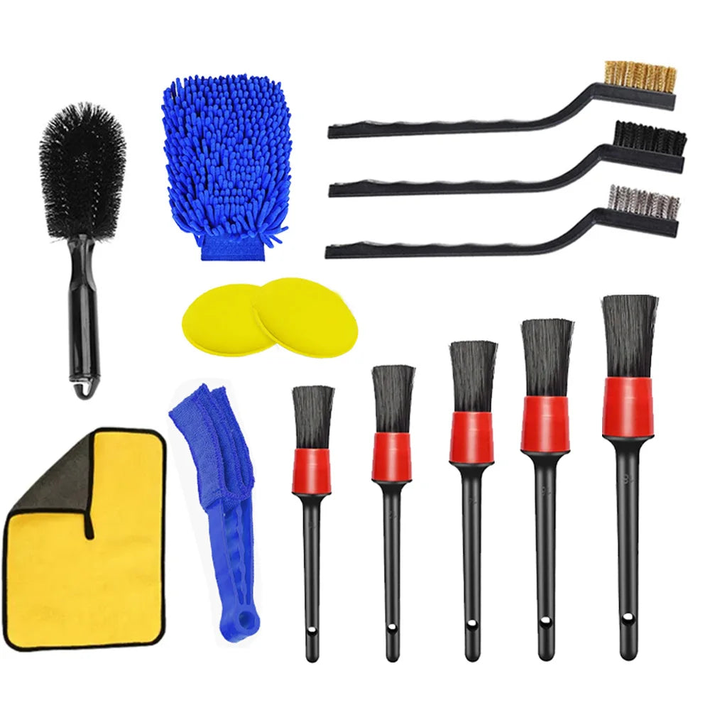 Detailing Brush Set Drill Brushes For Car Tire Rim Cleaning Detail Brush Set For Auto Interior Exterior Cleaning Car Dry Wash